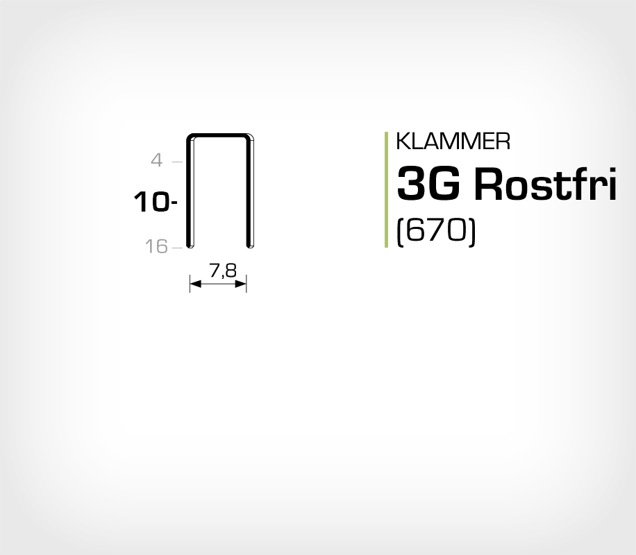 Klammer 3G/10 SS Rostfri (670-10 SS)