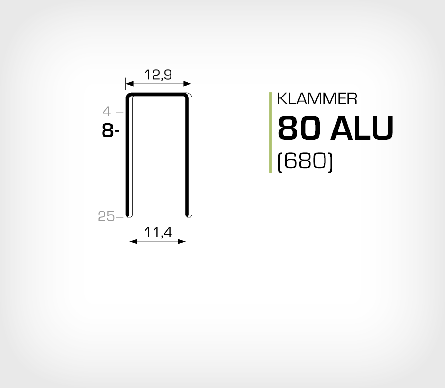 Aluminiumklammer 80/8 ALU (Aluminium)