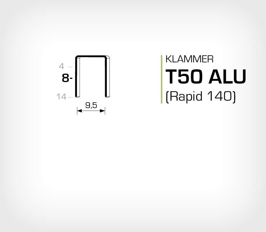 Aluminium Klammer T50/8 ALU (671-8) - OMER