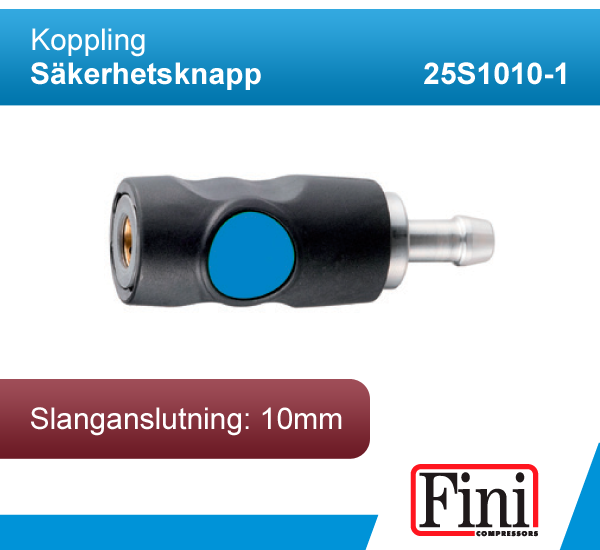 Koppling - Säkerhetsknapp, slanganslutning 10 mm